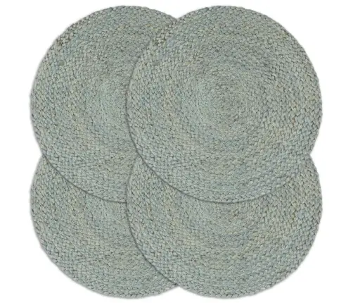 Galda Paliktņi, 4 Gab., 38 Cm, Apaļi, Olīvu Zaļa Džuta Vidaxl