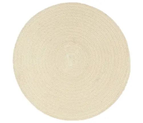 Stalo Kilimėliai, 4 Vnt., Natūralūs, 38cm Medvilnė, Apvalūs