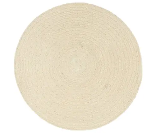 Galda Paliktņi, 6 Gab., 38 Cm, Apaļi, Dabīgas Krāsas Kokvilna  Vidaxl