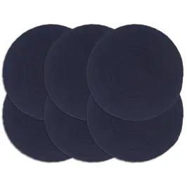 Lauamatid 6 Tk, Tumesinine, 38 cm Ümmargune, Puuvill