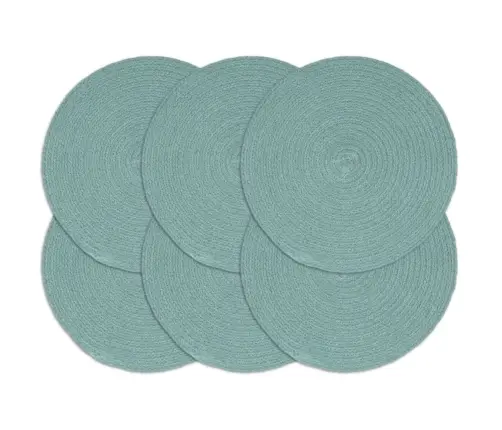 Galda Paliktņi, 6 Gab., 38 Cm, Apaļi, Zaļa Kokvilna  Vidaxl