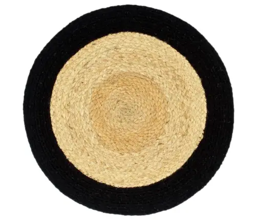 Galda Paliktņi, 6 Gab., Melna, Dabīga Krāsa, 38 Cm, Kokvilna Vidaxl