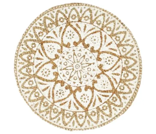 Galda Paliktņi, 6 Gab., 38 Cm, Apaļi, Balta Džuta Vidaxl