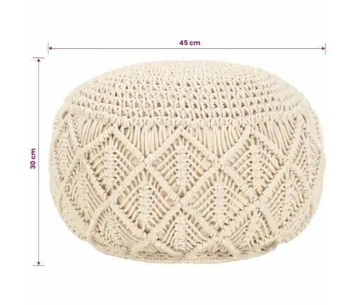 Pufs, Mezglošanas Tehnikā, Roku Darbs, 45X30 Cm, Kokvilna Vidaxl