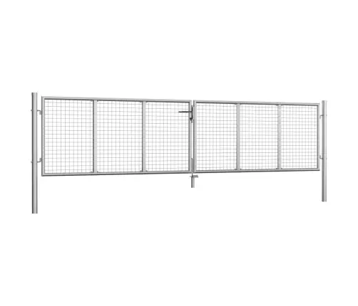 Dārza Vārti, Cinkots Tērauds, 415X75 Cm, Sudraba Krāsā Vidaxl