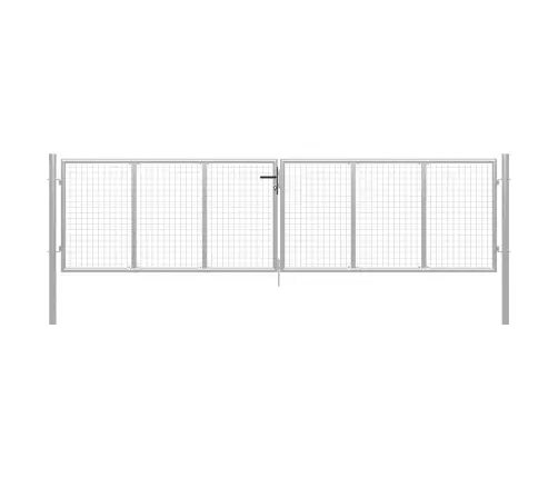 Dārza Vārti, 415X150 Cm, Cinkots Tērauds, Sudraba Krāsā Vidaxl