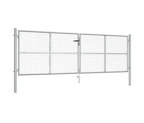 Dārza Vārti, Cinkots Tērauds, 415X125 Cm, Sudraba Krāsā Vidaxl