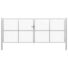 Dārza Vārti, Cinkots Tērauds, 400X150 Cm, Sudraba Krāsā Vidaxl