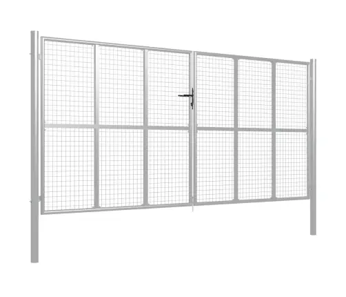 Dārza Vārti, Cinkots Tērauds, 415X175 Cm, Sudraba Krāsā Vidaxl
