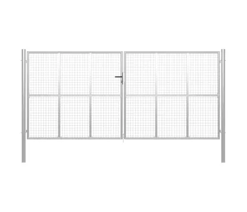 Dārza Vārti, 415X250 Cm, Cinkots Tērauds, Sudraba Krāsā Vidaxl
