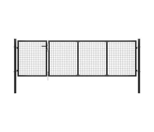 Dārza Vārti, Pelēki, 350X100 Cm, Tērauds Vidaxl