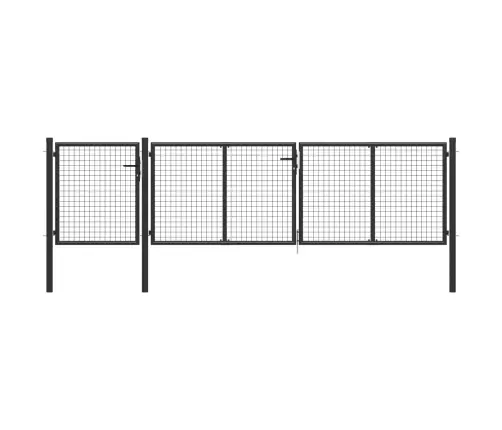 Dārza Vārti, Pelēki, 400X100 Cm, Tērauds Vidaxl