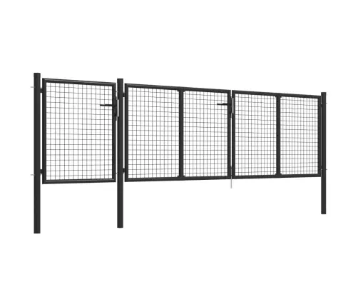 Dārza Vārti, Pelēki, 400X100 Cm, Tērauds Vidaxl