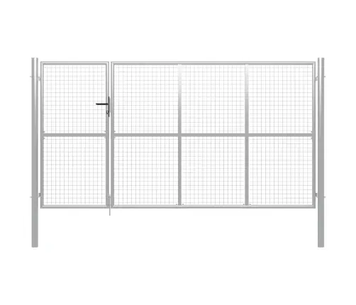 Dārza Vārti, Sudraba Krāsā, 350X150 Cm, Tērauds Vidaxl