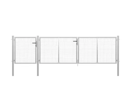 Aiavärav, Terasest, 400 X 75 cm Hõbedane