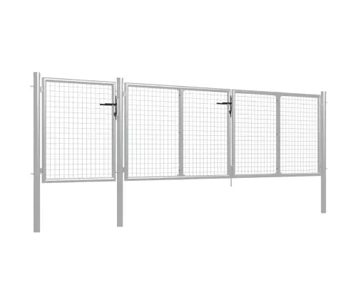 Dārza Vārti, Sudraba Krāsā, 400X100 Cm, Tērauds Vidaxl