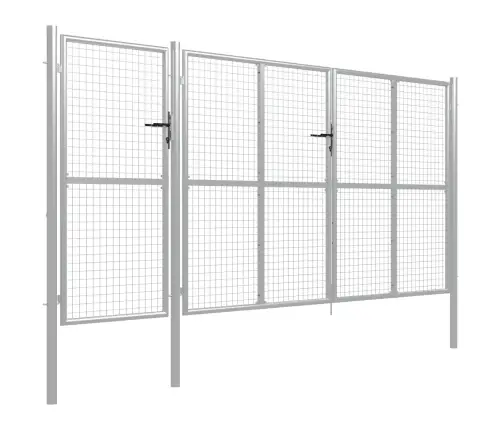 Sodo Vartai, Plieniniai, 400X150 cm Sidabriniai