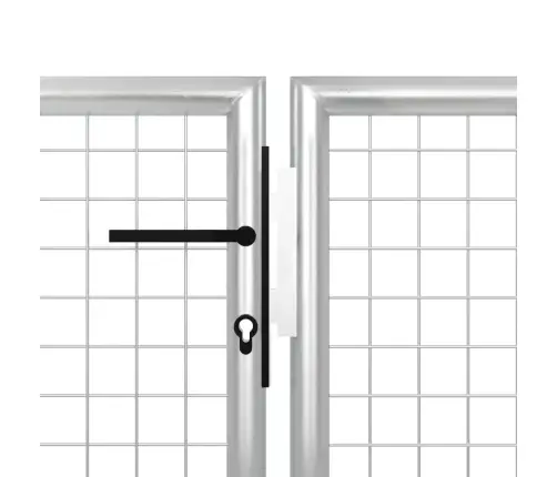 Sodo Vartai, Plieniniai, 400X150 cm Sidabriniai