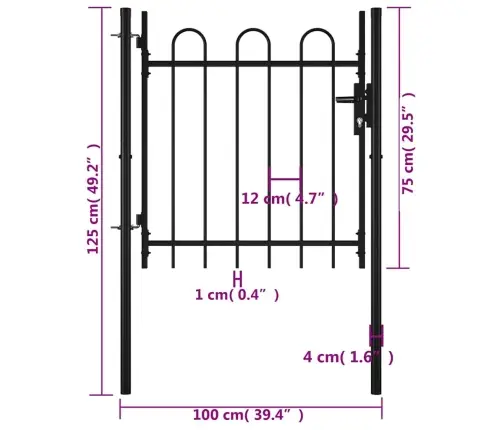 Viengubi Varteliai Su Suapvalintais Viršugaliais, 100X75Cm