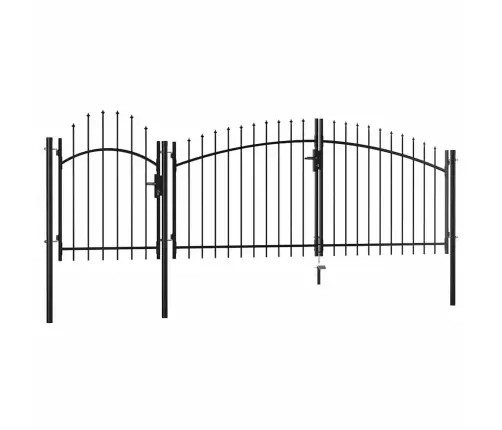 Dārza Vārti, Melni, 2,25X4 M, Tērauds Vidaxl