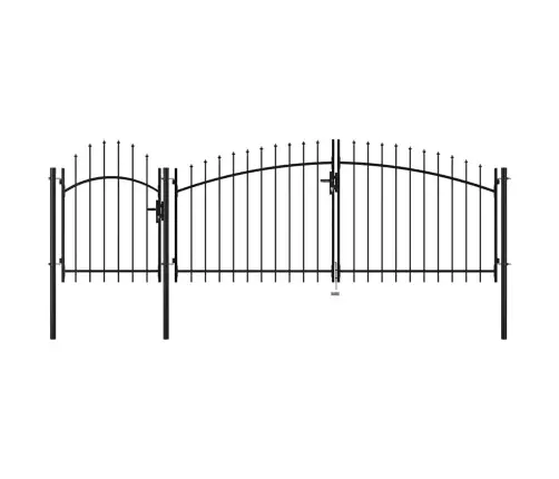 Dārza Vārti, Melni, 2,25X4 M, Tērauds Vidaxl
