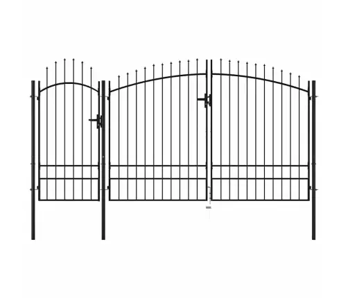 Dārza Vārti, Melni, 2,45X4 M, Tērauds Vidaxl