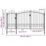 Dārza Vārti, Melni, 2,45X4 M, Tērauds Vidaxl