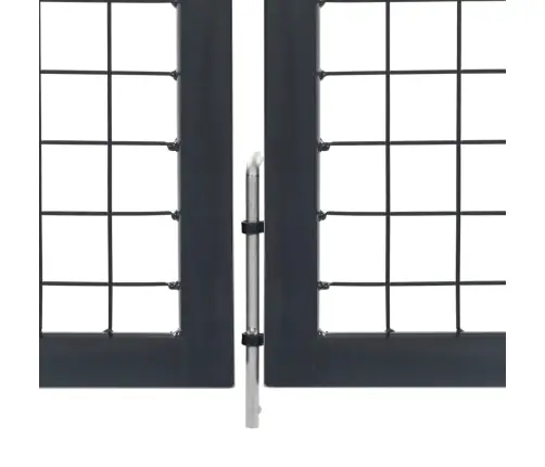 Dārza Vārti Ar Stabiem, 350X120 Cm, Tērauds, Antracītpelēks Vidaxl