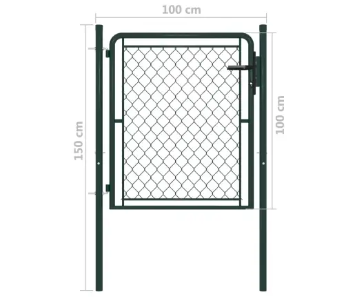 Dārza Vārti, Zaļi, 100X100 Cm, Tērauds Vidaxl