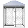 Suņu Voljērs Ar Jumtu, 100X100X125 Cm Vidaxl
