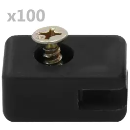 Dārza Žoga Stieples Turētāji Ar Skrūvēm, 100 Komplekti, Pelēki Vidaxl