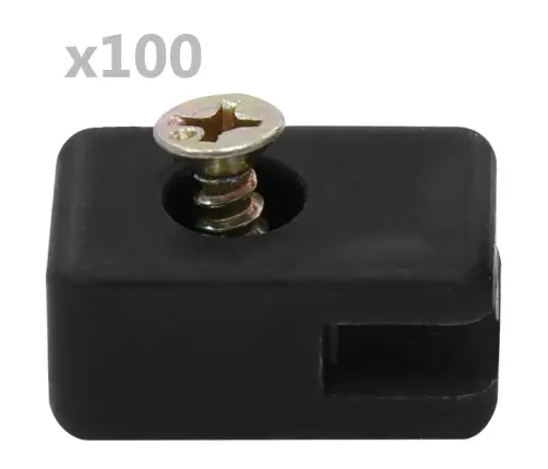 Dārza Žoga Stieples Turētāji Ar Skrūvēm, 100 Komplekti, Pelēki Vidaxl