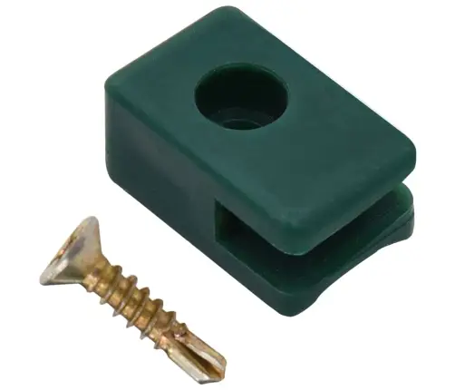 Sodo Tvoros Vielos Laikikliai Su Sraigtu, 100 Rinkinių, Žali