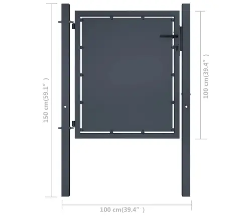 Dārza Vārti, 100X100 Cm, Tērauds, Antracītpelēki Vidaxl