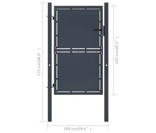 Sodo Vartai, Plieniniai, 100X125 cm Antracito Spalvos