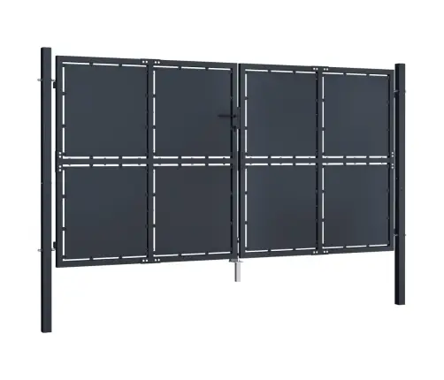 Dārza Vārti, 300X150 Cm, Tērauds, Antracītpelēki Vidaxl