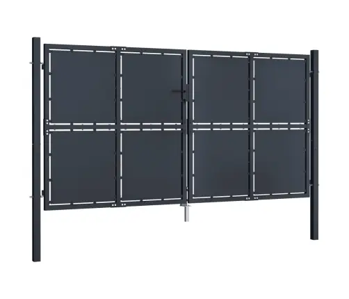 Dārza Vārti, 300X175 Cm, Tērauds, Antracītpelēki Vidaxl