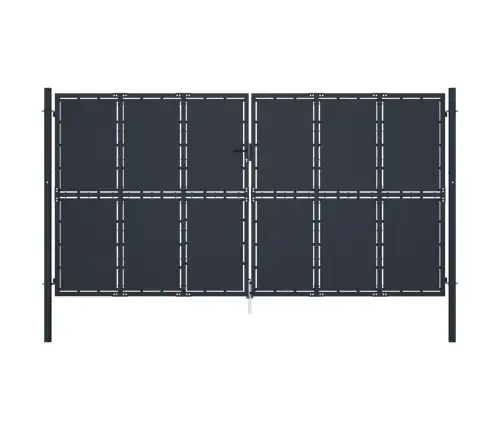 Dārza Vārti, 400X175 Cm, Tērauds, Antracītpelēki Vidaxl