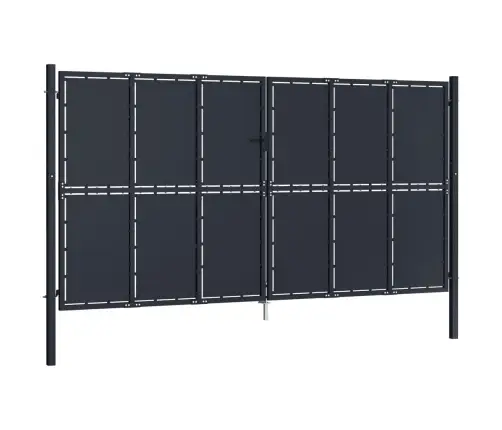 Dārza Vārti, 400X175 Cm, Tērauds, Antracītpelēki Vidaxl