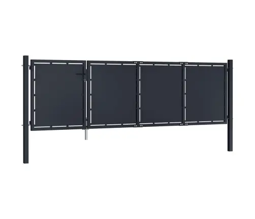 Dārza Vārti, 350X75 Cm, Tērauds, Antracītpelēki Vidaxl