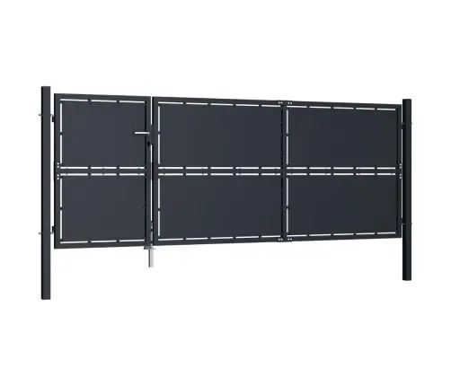 Dārza Vārti, 350X125 Cm, Tērauds, Antracītpelēki Vidaxl