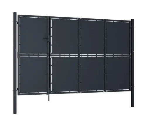 Dārza Vārti, 350X175 Cm, Tērauds, Antracītpelēki Vidaxl