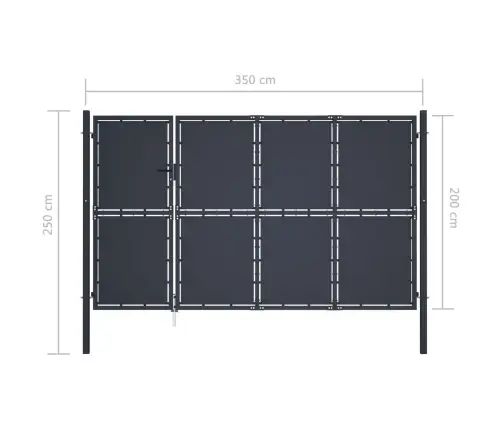 Aiavärav, Terasest, 350 X 200 cm Antratsiithall