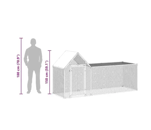 Vistu Būris, 3X1X1,5 M, Cinkots Tērauds Vidaxl