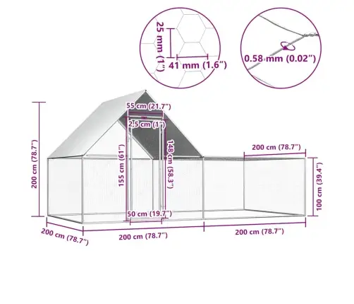 Kanakuut, 4 X 2 X 2 M, Tsingitud Teras