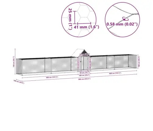 Voljeras Viščiukams, 9X1X1,5M, Galvanizuotas Plienas