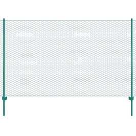 Tinklinė Tvora Iš Vielos Su Stulpais, Žalios Sp., 25X1,5 M