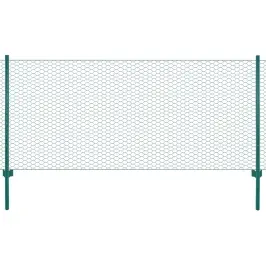 Tinklinė Tvora Iš Vielos Su Stulpais, Žalios Sp., 25X0,75 M