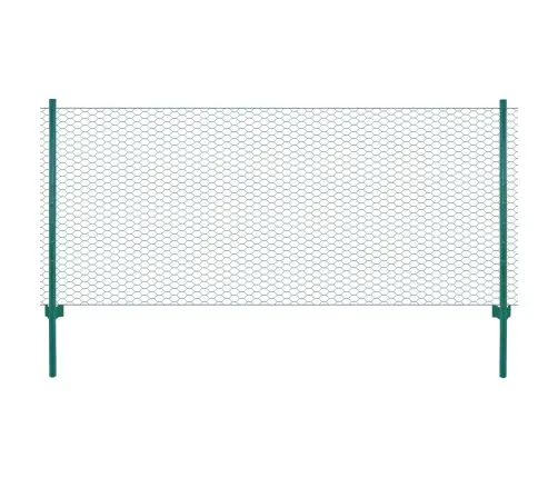 Traadist Võrkaed Aiapostidega, Teras, 25 X 0,75 M, Roheline