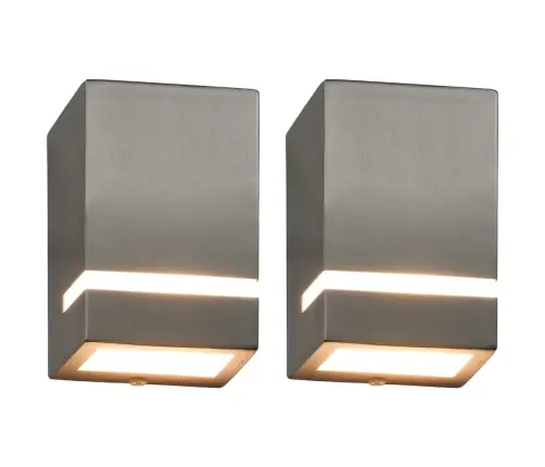 Āra Sienas Lampas, 2 Gab., 35 W, Melnas, Taisnstūra Forma Vidaxl